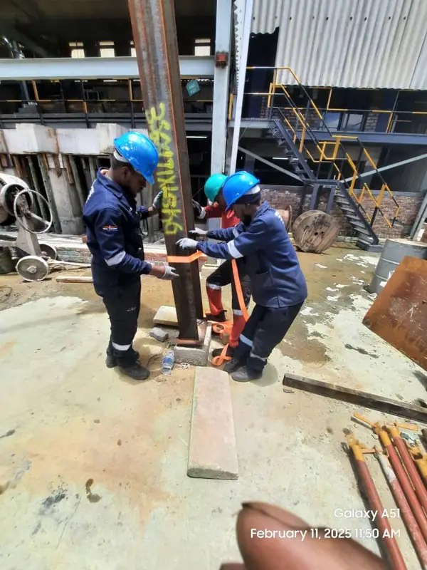 Installing a structural steel column