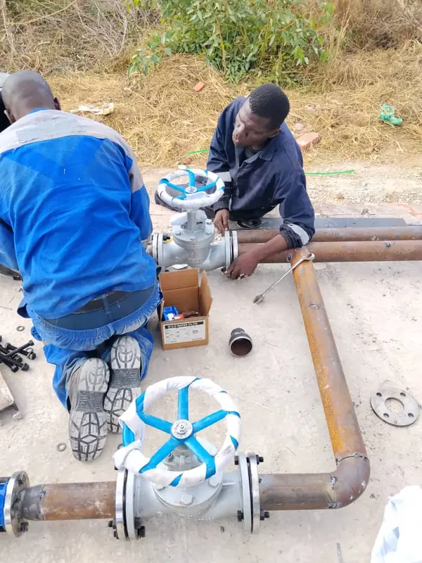 Installing valves and pipework on site